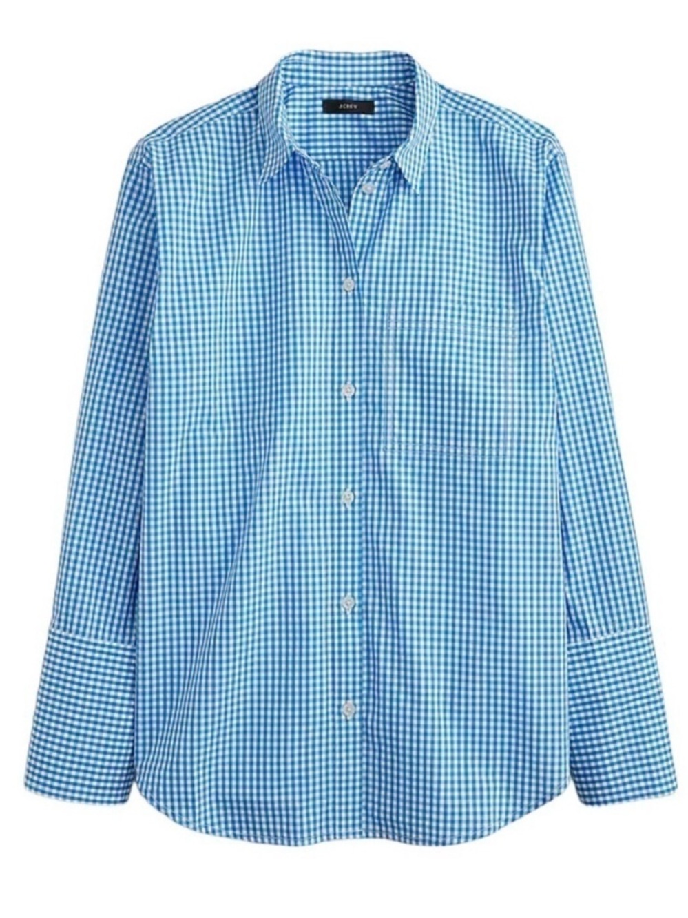 J. Crew Womens Garçon organic cotton poplin shirt in gingham Blue White BU084 - Picture 2 of 12